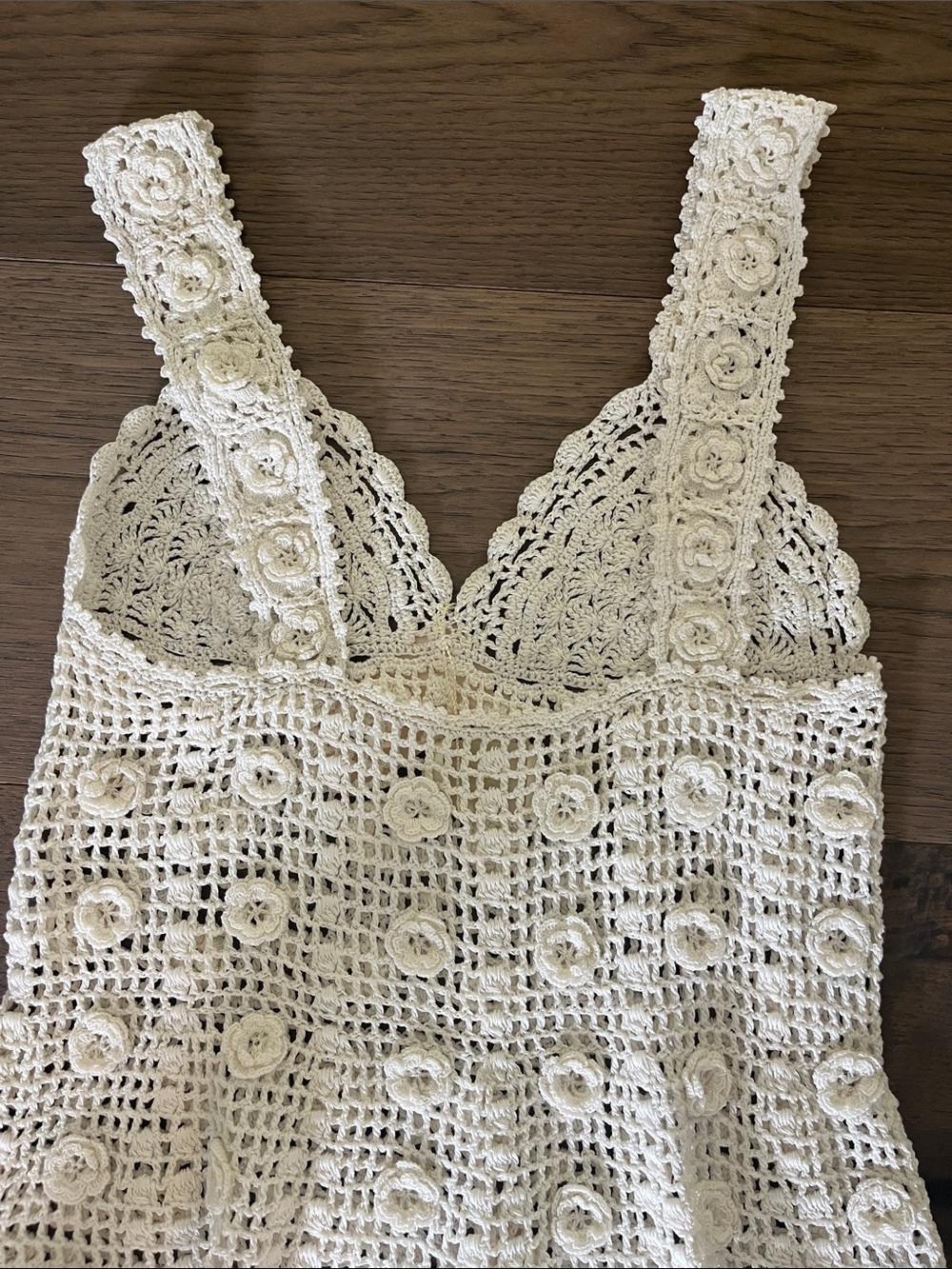 Doen Cream Hand Crochet Maxi Dress - new with tags - Picture 5 of 6